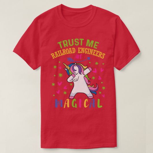 Cute Unicorn Railroad Engineer Gift T-shirt (Design voorkant)