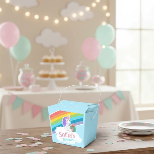 Cute Unicorn Rainbow Birthday Party Bedankdoosjes