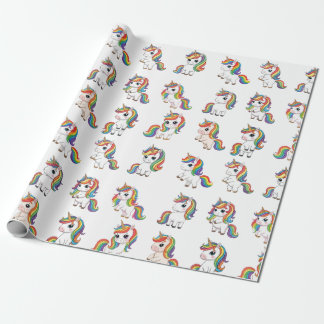 Cute Unicorn Rainbow Birthday Wrap Cadeaupapier
