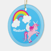 Cute Unicorn Rainbow Custom Keramisch Ornament (Links)