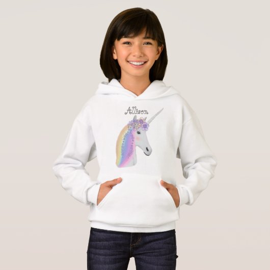 Cute Unicorn Rainbow Fantasy Girl's persoonlijke (Voorkant volledig)