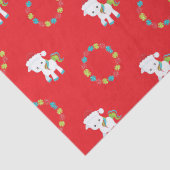 Cute Unicorn Rainbow Floral-kerstFeestdagen Tissuepapier (Detail)