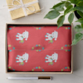 Cute Unicorn Rainbow Floral-kerstFeestdagen Tissuepapier (Geschenk)