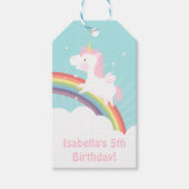 Cute Unicorn Rainbow Girls Birthday Party Cadeaulabel (Voorkant)