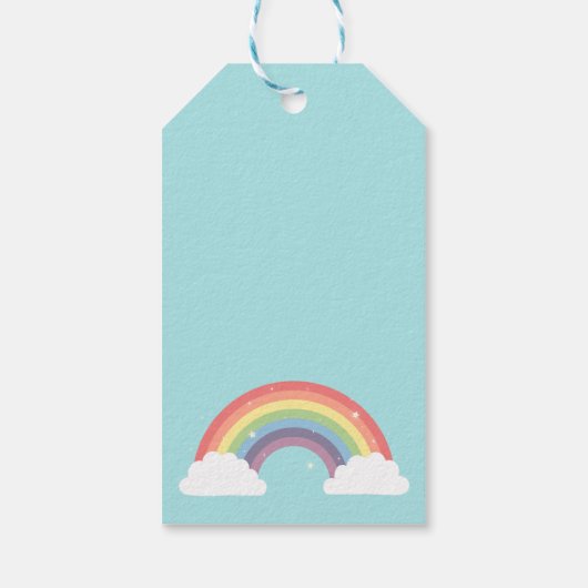 Cute Unicorn Rainbow Girls Birthday Party Cadeaulabel (Achterkant)