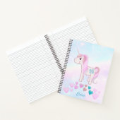 Cute Unicorn Rainbow Girly Pink Notitieboek (Binnen)