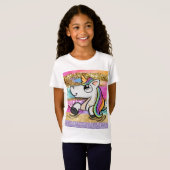 Cute unicorn rainbow glitter sparter meisjes t-shirt (Voorkant volledig)