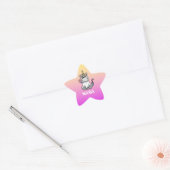Cute Unicorn Rainbow Gradient Personeelsbenaming Ster Sticker (Envelop)