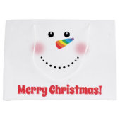 Cute Unicorn Rainbow Horn Nose Snowman Groot Cadeauzakje (Voorkant)