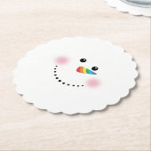 Cute Unicorn Rainbow Horn Nose Snowman Kartonnen Onderzetters (Gekanteld)