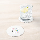 Cute Unicorn Rainbow Horn Nose Snowman Kartonnen Onderzetters (Insitu)