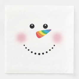 Cute Unicorn Rainbow Horn Nose Snowman Servet