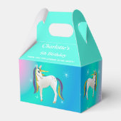 Cute Unicorn Rainbow Magical Birthday Party Bedankdoosjes (Achterkant)