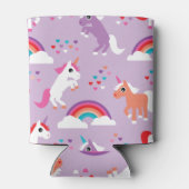 Cute Unicorn Rainbow Paars Blikjeskoeler (Achterkant)