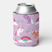 Cute Unicorn Rainbow Paars Blikjeskoeler (Blikje Achterkant)