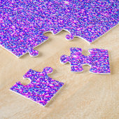 Cute Unicorn Rainbow Paars Blue Ombre Glitter Legpuzzel (Zijkant)