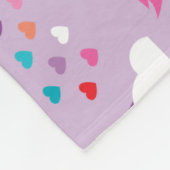 Cute Unicorn Rainbow Paars Fleece Deken (Hoek)
