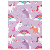 Cute Unicorn Rainbow Paars Klembord (Achterkant)