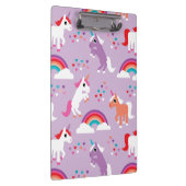 Cute Unicorn Rainbow Paars Klembord (Rechts)