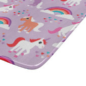 Cute Unicorn Rainbow Paars Snijplank (Hoek)