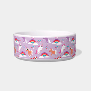 Cute Unicorn Rainbow Paars Voerbakje