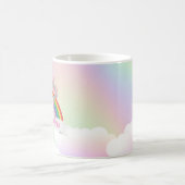 Cute Unicorn & Rainbow Pastel Holographic Koffiemok (Center)