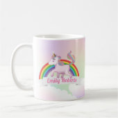 Cute Unicorn & Rainbow Pastel Holographic Koffiemok (Links)
