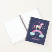 Cute Unicorn Rainbow Sketchbook Notitieboek (Binnen)