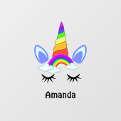 Cute Unicorn Rainbow Specialized Classic Round St Raamsticker (Vel)