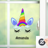 Cute Unicorn Rainbow Specialized Classic Round St Raamsticker (Huis)