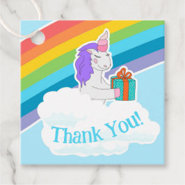 Cute Unicorn Rainbow Square Thank You Tag Bedankjes Labels