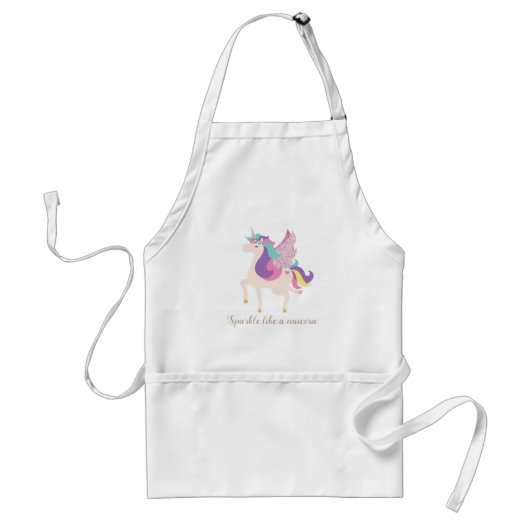 Cute Unicorn Rainbow Standaard Schort (Voorkant)