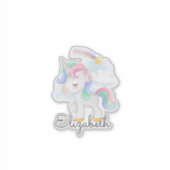 Cute Unicorn Rainbow Star Sticker (Voorkant)