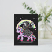 Cute Unicorn Reaper Rainbow Pastel Gothic Kawaii Briefkaart (Staand voorkant)