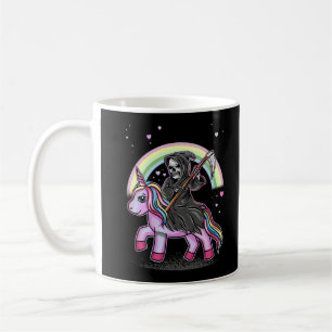 Cute Unicorn Reaper Rainbow Pastel Gothic Kawaii Koffiemok