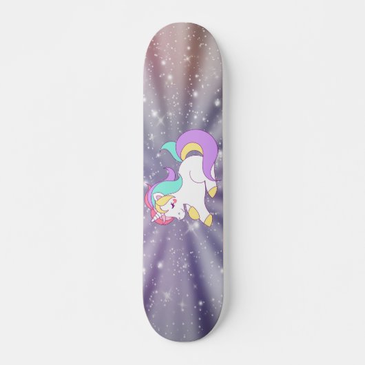 Cute Unicorn, Regenboog, Melkweg Persoonlijk Skateboard (Voorkant)