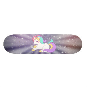 Cute Unicorn, Regenboog, Melkweg Persoonlijk Skateboard