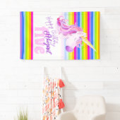 Cute unicorn regenboog vijfde verjaardagsbanner spandoek (Insitu)