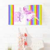 Cute unicorn regenboogbanner 1e verjaardag spandoek (Insitu)