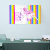 Cute unicorn regenboogbanner 1e verjaardag spandoek (Beurs)