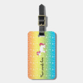 Cute unicorn regenboogharten bagagelabel (Voorkant verticaal)