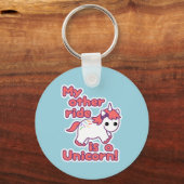Cute Unicorn Ride Sleutelhanger (Voorkant)
