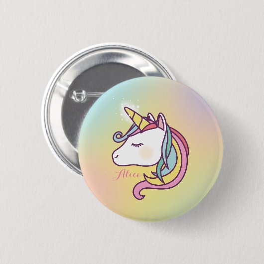 Cute Unicorn Ronde Button 5,7 Cm (Voorkant /achterkant)