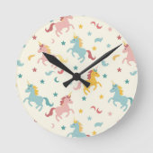 Cute Unicorn Ronde Klok (Voorkant)