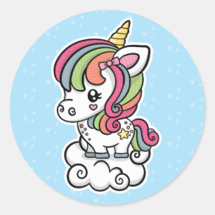 Cute Unicorn Ronde Sticker