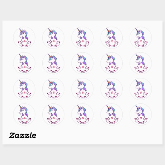 Cute Unicorn Ronde Sticker (Vel)