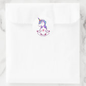Cute Unicorn Ronde Sticker (Tas)