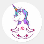 Cute Unicorn Ronde Sticker (Voorkant)