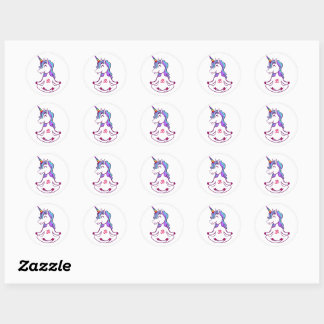 Cute Unicorn Ronde Sticker