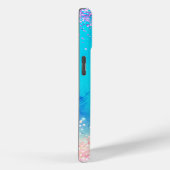 Cute unicorn roze Glitter rainbow aqua monogram Case-Mate iPhone Case (Achterkant / Rechts)